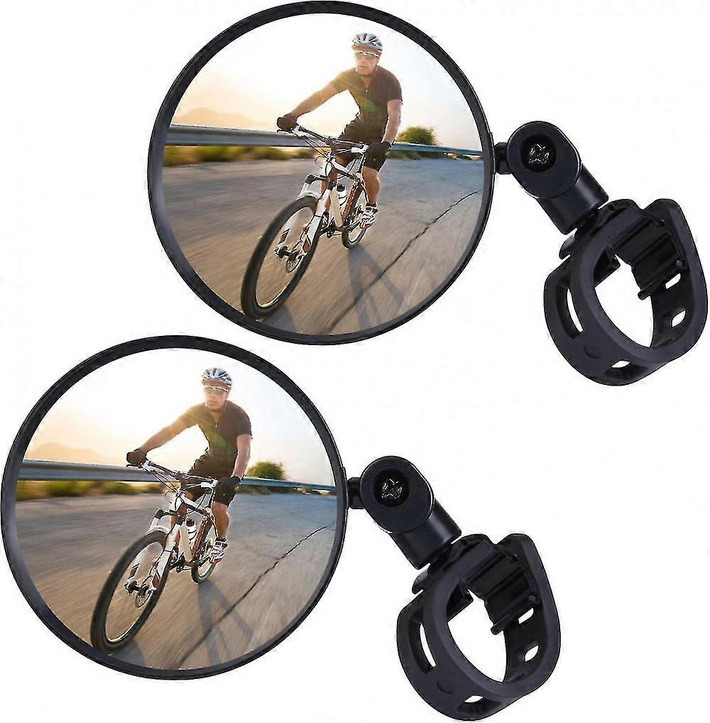 Bike Mirrors, 2 X 360 Rotatable Wide Angle Adjustable Bike Mirrors, Hd Nylon Resin Bike Mirrors For 15-35mm Handlebar, Bicycle Accessories For All Bi