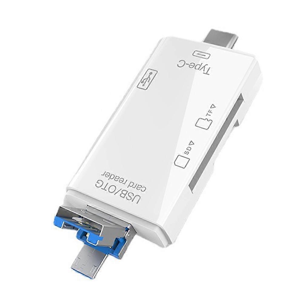SD/TF Card Reader, 6-in-1 USB OTG Adapter with Plug-in Card