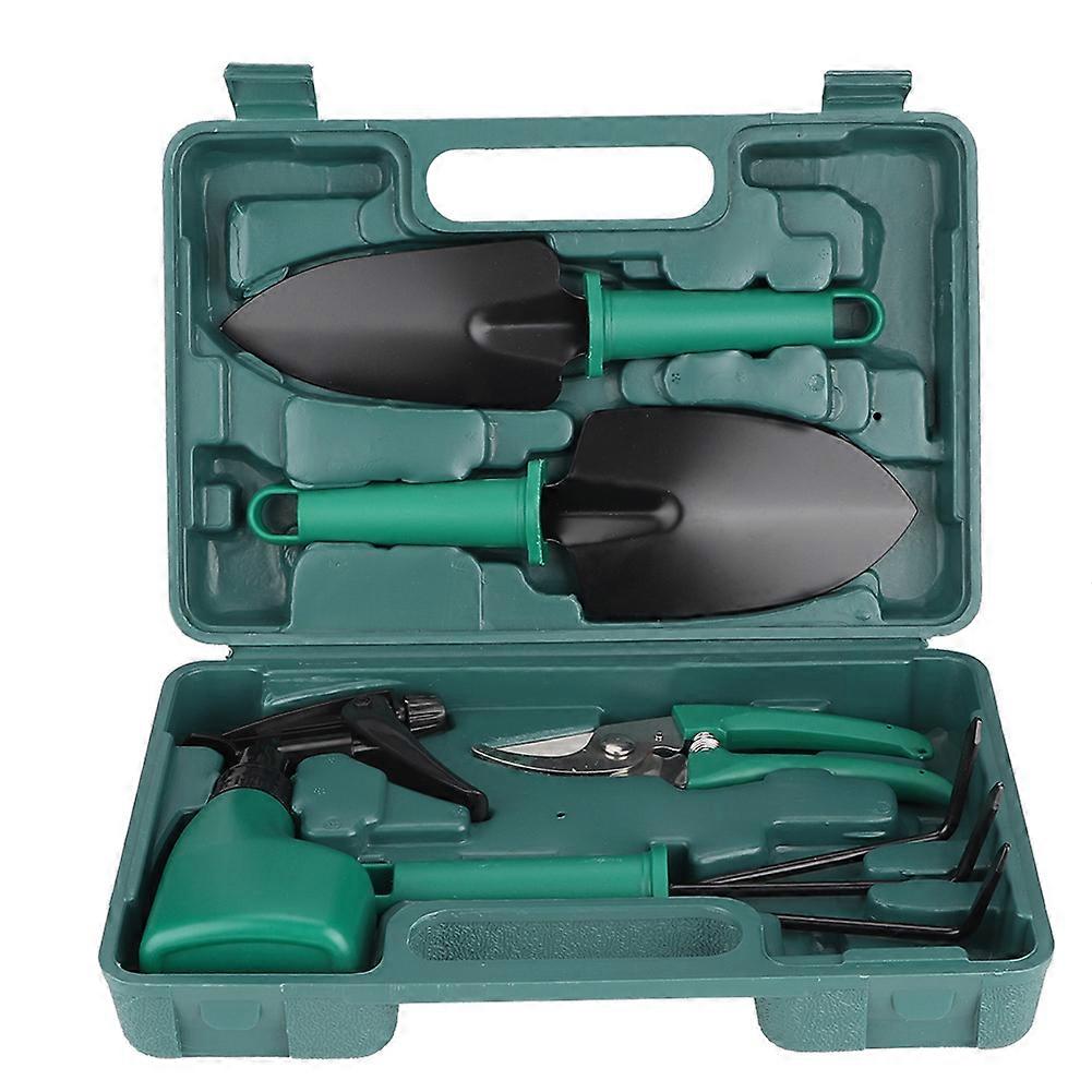 5pcs Gardening Plant Tool Set with DIY Case, Ruler, Rake and Shovel