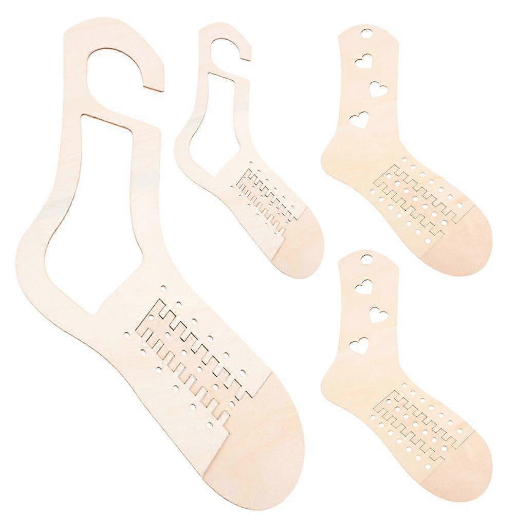 4pcs Thicken Wooden Sock Blockers for Knitting Sock Blocker Knitting Crochet Stocking Display Molds