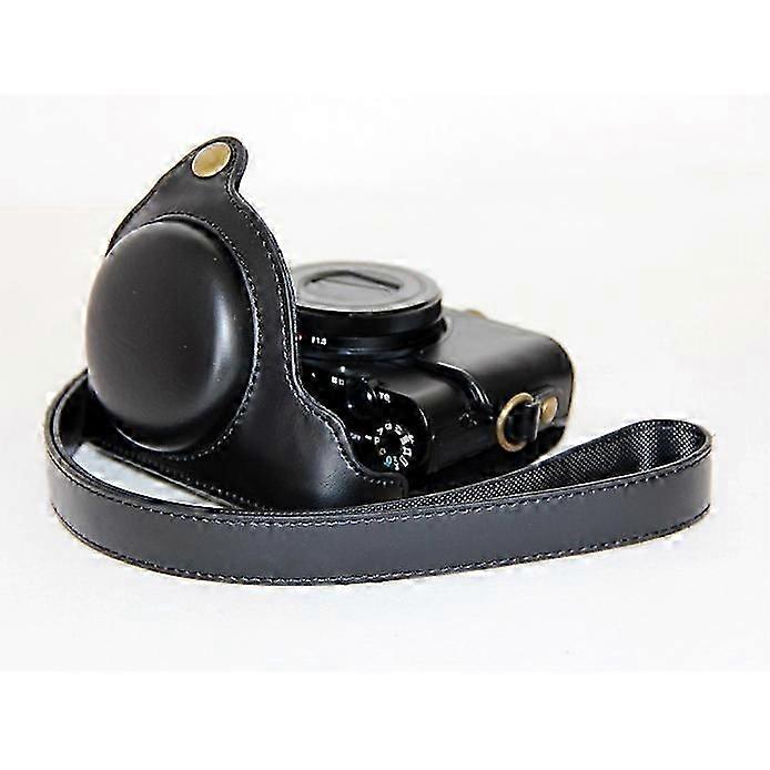 Type A PU Leather Camera Protective Case + Strap for Sony DSC-RX100 Mark III IV M1/M2/M3/M4/M5_Lucky_B
