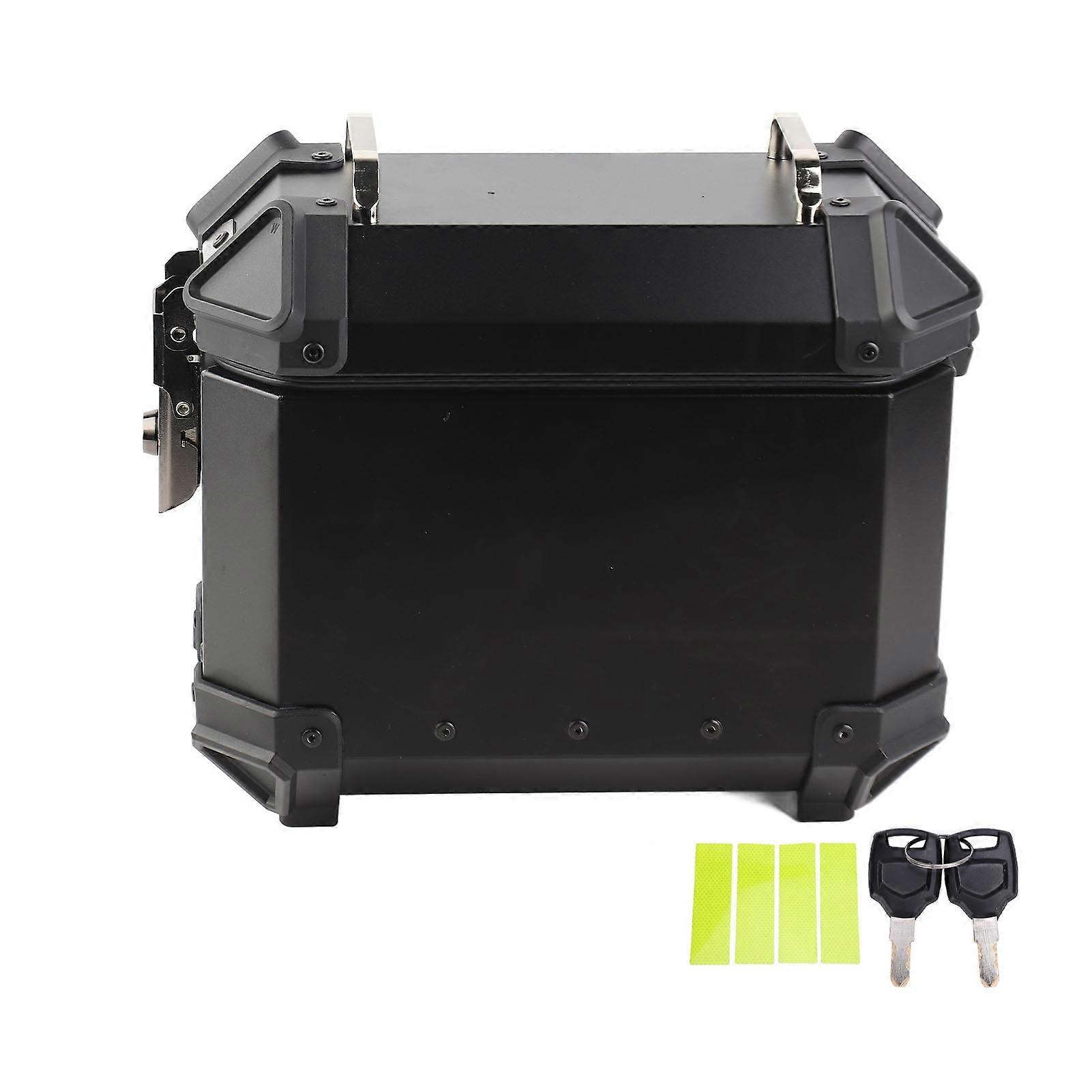 1 Pair Motorcycle Side Case with Safety Lock and Handle 18L Aluminum Alloy Portable Side Saddle Bag Box