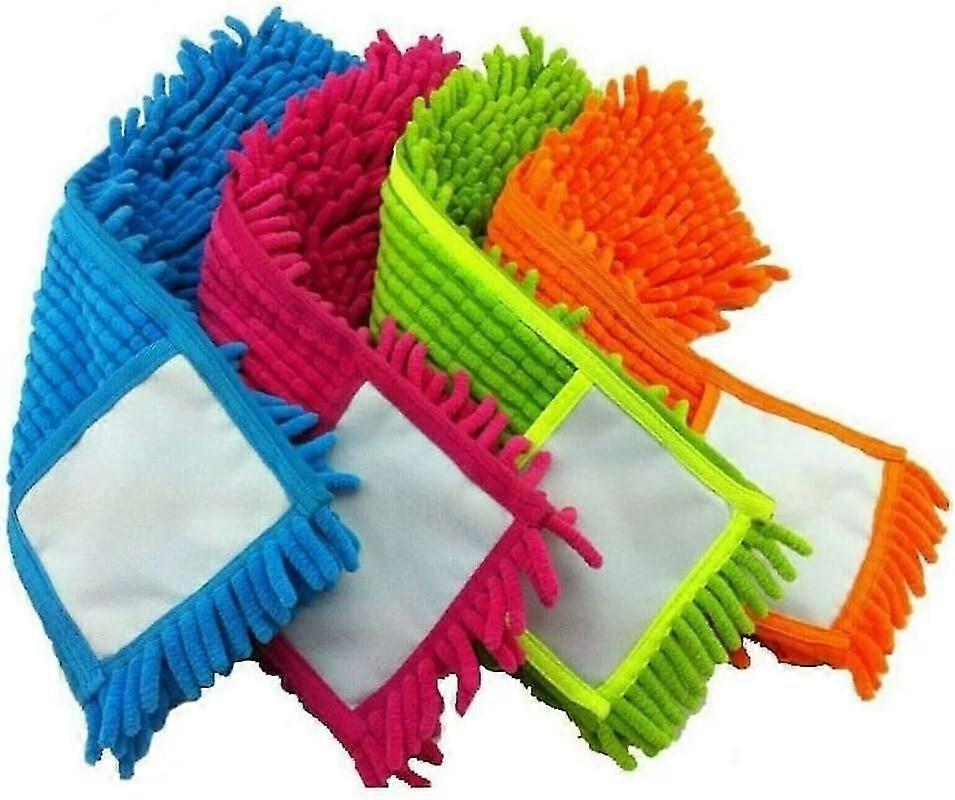 4pcs Microfibre Mop Refill Replacement Heads Dust Floor Cloth Cleaning Washable Pads Mop Head (Assorted Colour),12*40cm
