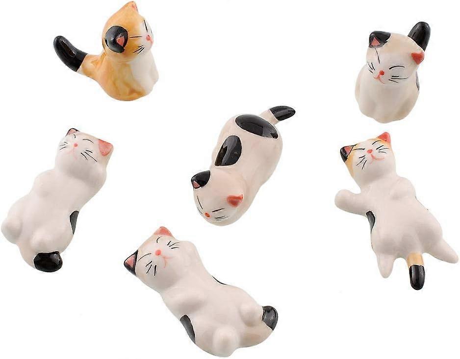 Function Design Chopsticks Rest Set, Easy To Clean Non-Toxic Lead-Free Multi-Purpose Use Adorable Cats For Kitchen