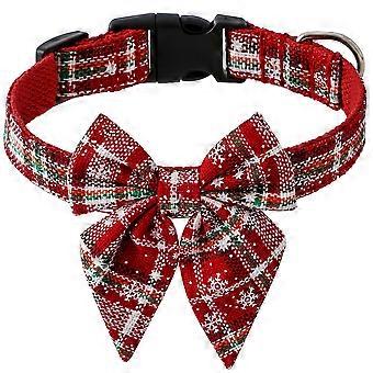 Deck The Paws, Quick Release Buckle Adjustable Dog Collar, With Removable Bowtie And Soft Cotton Material For Your Pet's Christmas Wonder, Complete