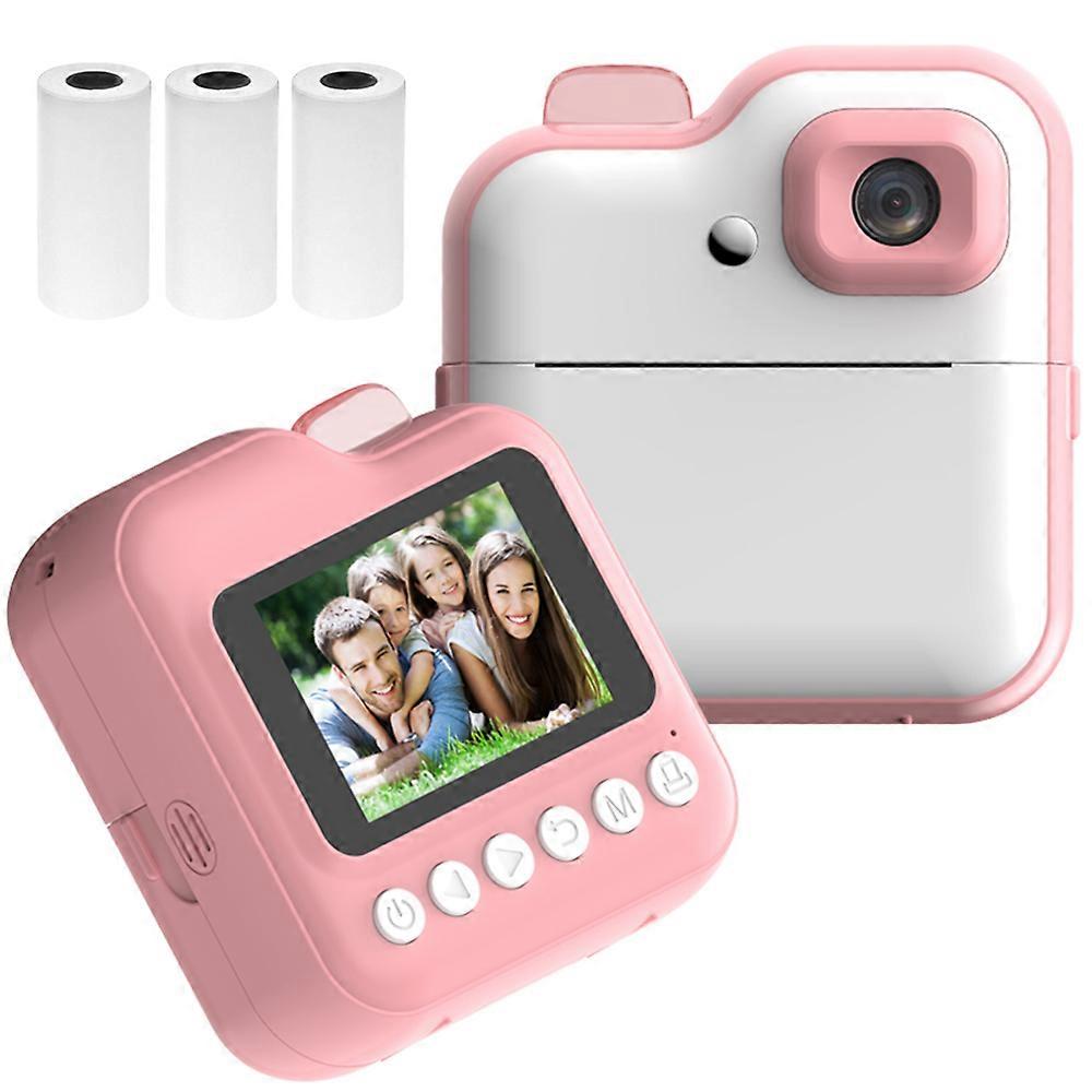 Kids Camera Instant Thermal Printer 2.4 Inch Screen Photo Printer 48MP Rear Camera with RGB Light Support Timer Shooting Video Recording Thermal