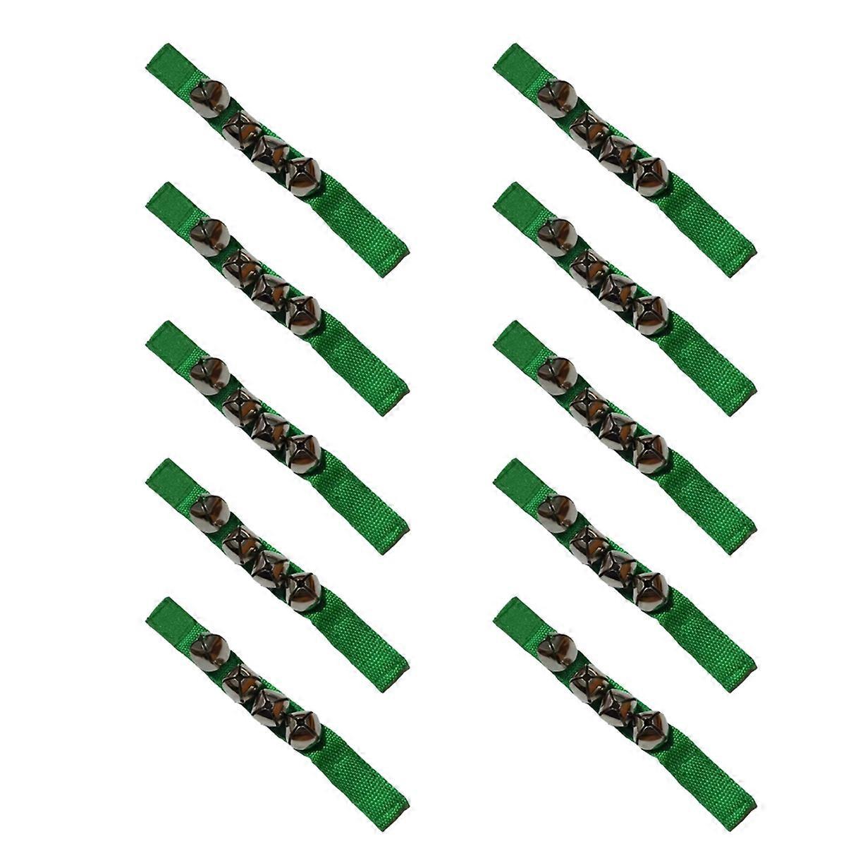 جرس يد أخضر غامق 10 قطع من Orff ، جرس يد متعدد الأوجه للتنمية