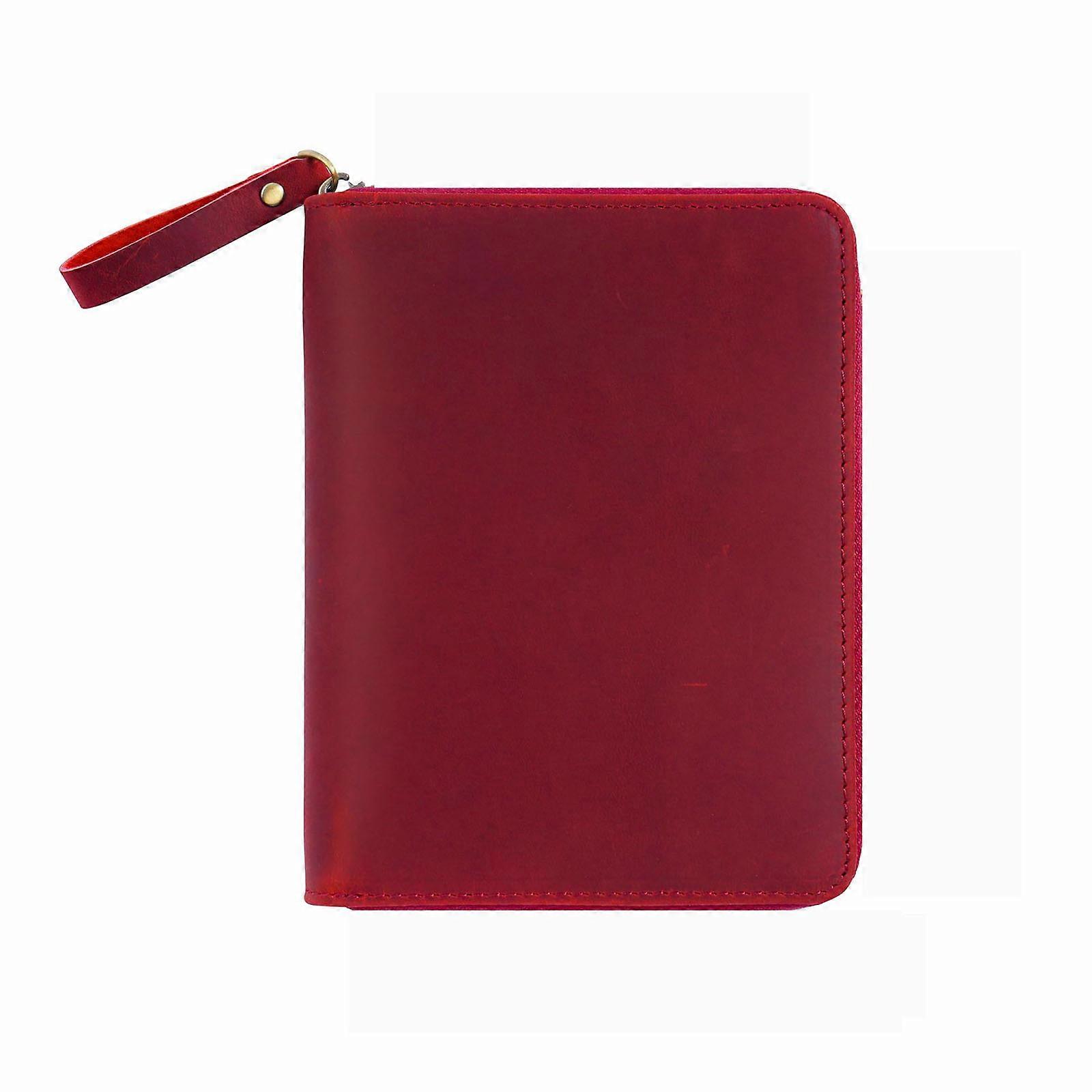 Notebook Leather Cover with Pen Slot for 3.5x5.5Inches Field Notebook Pocket Notepads Handmade Leather Notebook Case wine red