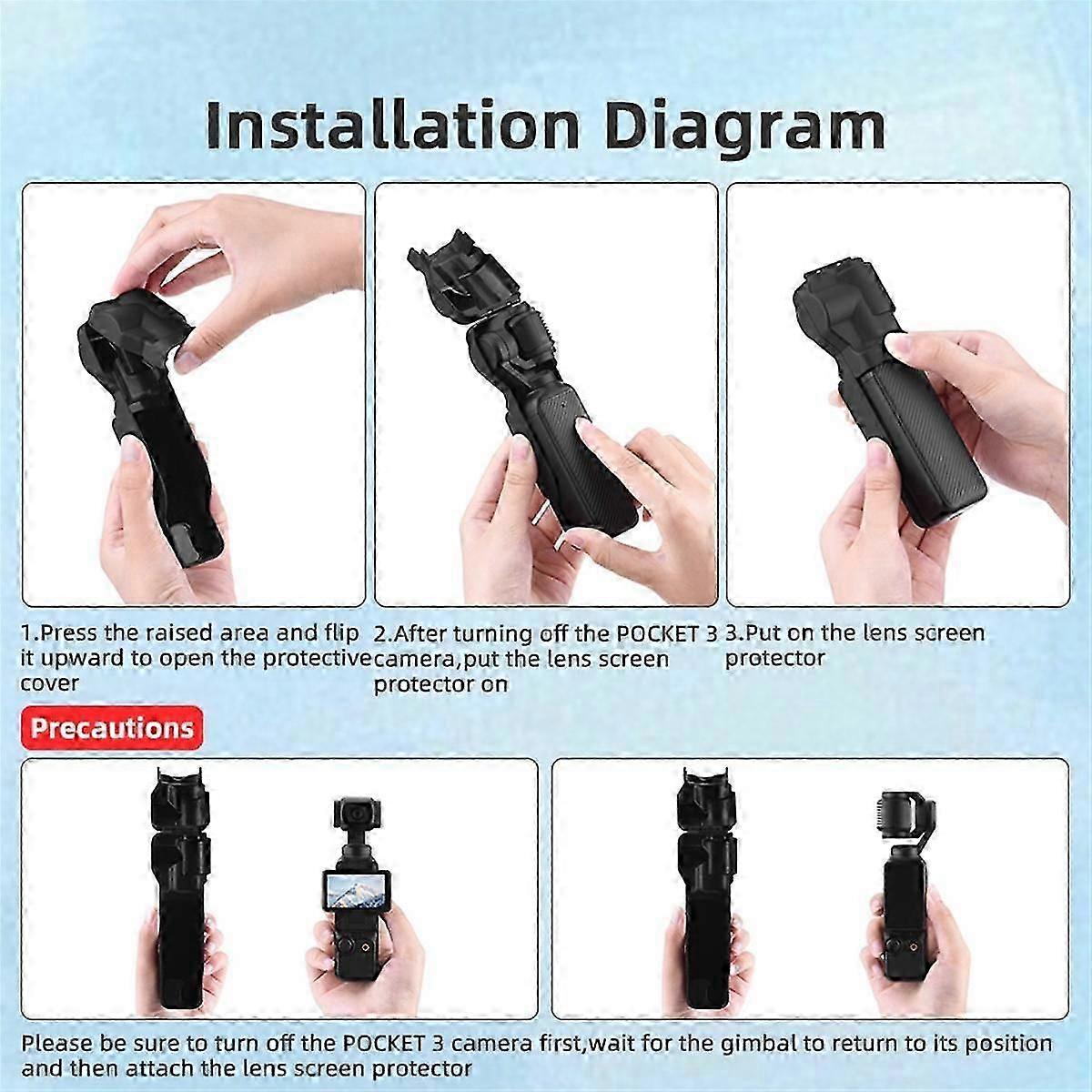 ハンドヘルドカメラパーツジンバルレンズカバーポケット3アクセサリー保護スクリーンカバー用プロテクター