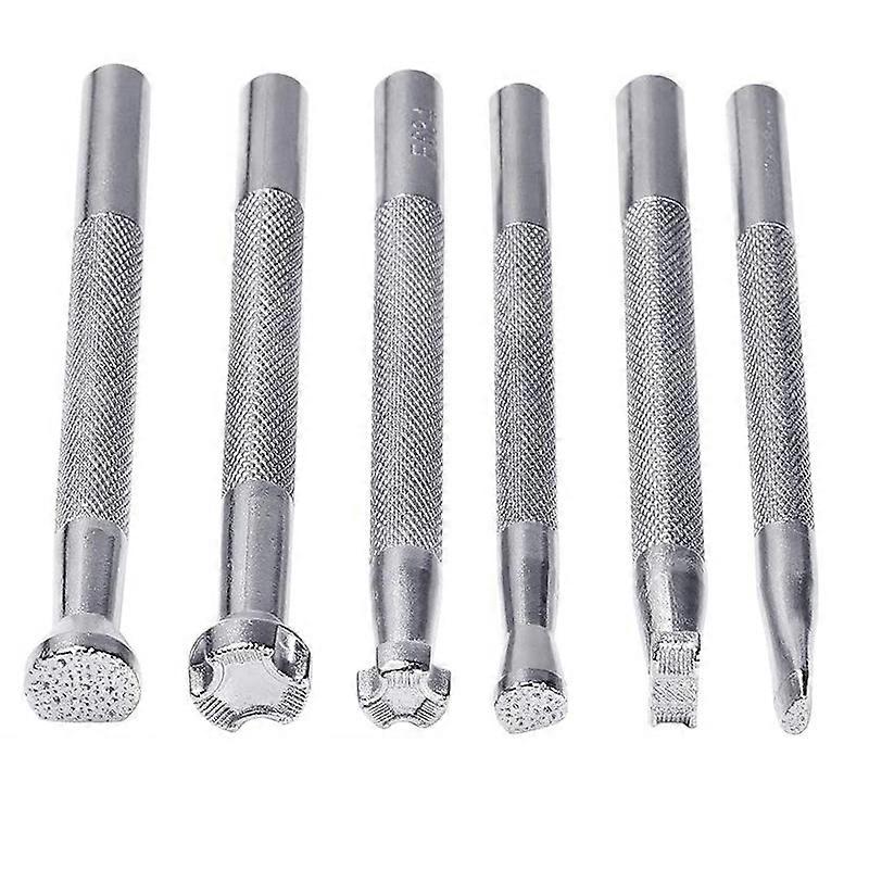 6Pcs Leather Stamping Tools Leather Working Saddle Making Stamps Set