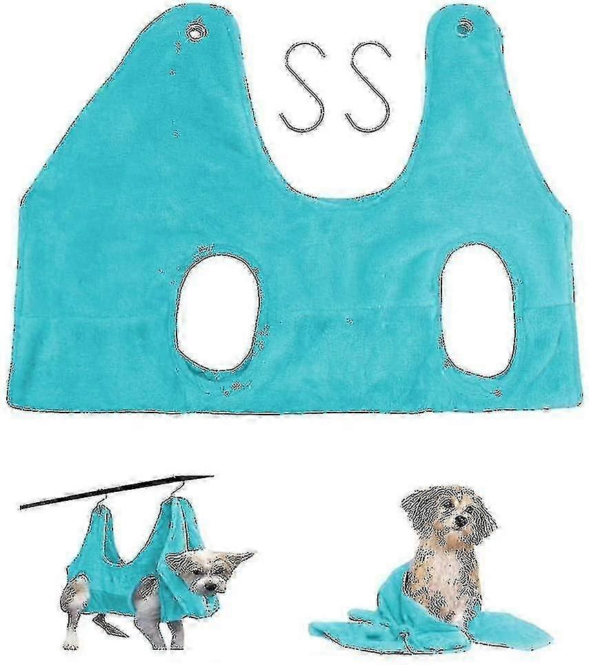 2-in-1 Pet Grooming Restraint Bag with Nail Trimming & Drying Towel Helper