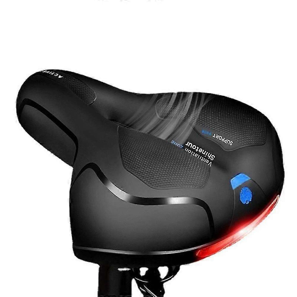 Assento de bicicleta confortável & Almofada de selim de bicicleta respirável resistente à água com absorção de choque duplo