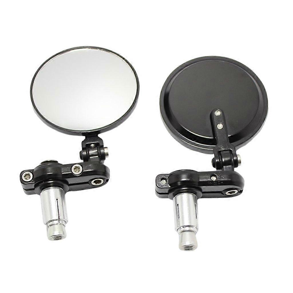 Versatile 3" Round Motorcycle Mirrors with Folding Feature for Handlebar Ends
