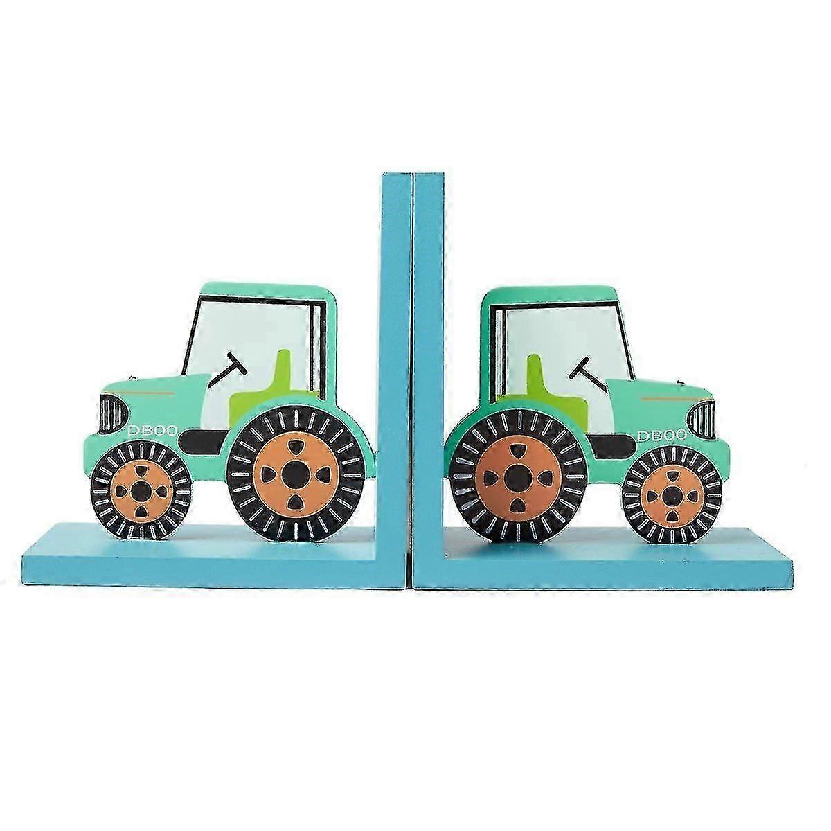 Green tractor bookends