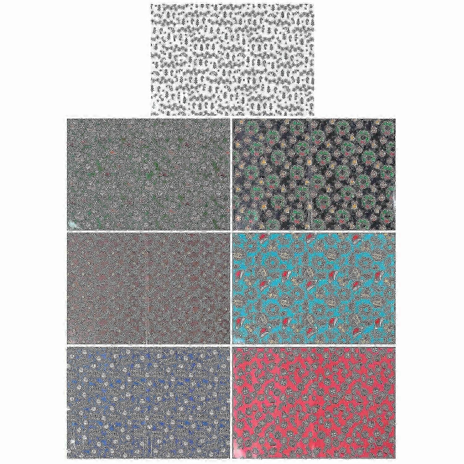 7pcs Christmas Gift Package Paper Practical Present Packaging Paper Diy Decor