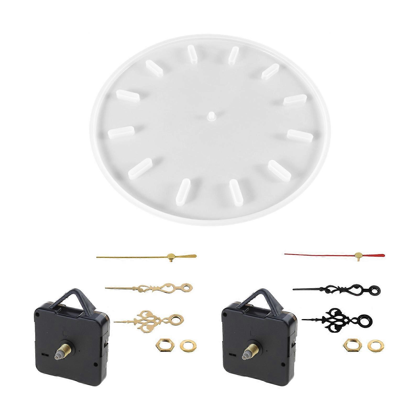 Round Clock Mold Silicone Casting Epoxy Resin Mold with Pointer for Handmade DIY Crafts Making Home Decorations