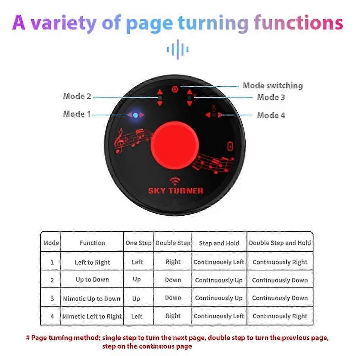 Pedale girapagine wireless per tablet e telefoni