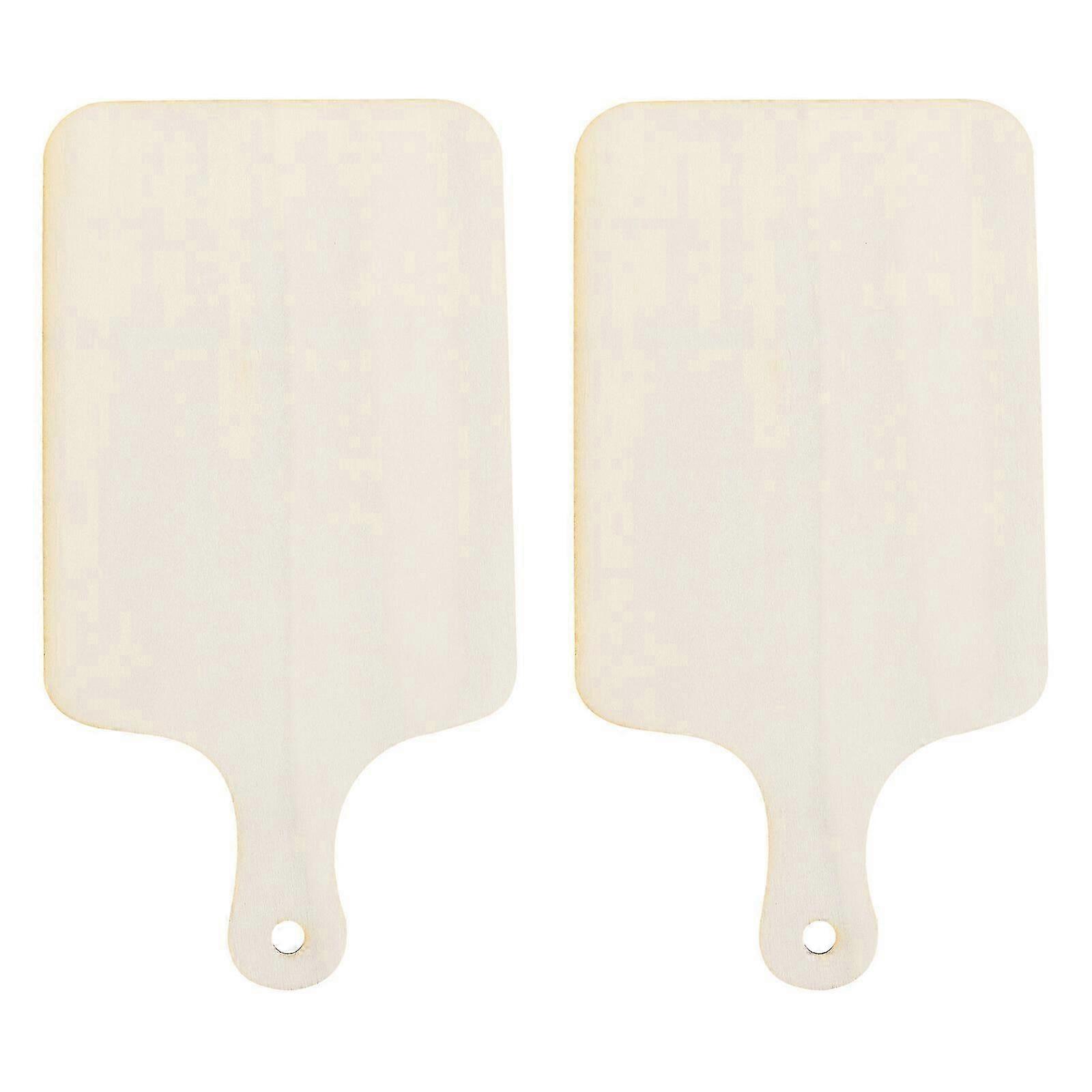 2pcs Wooden Mini Cutting Board Blank Chopping Board with Handle Breadboard
