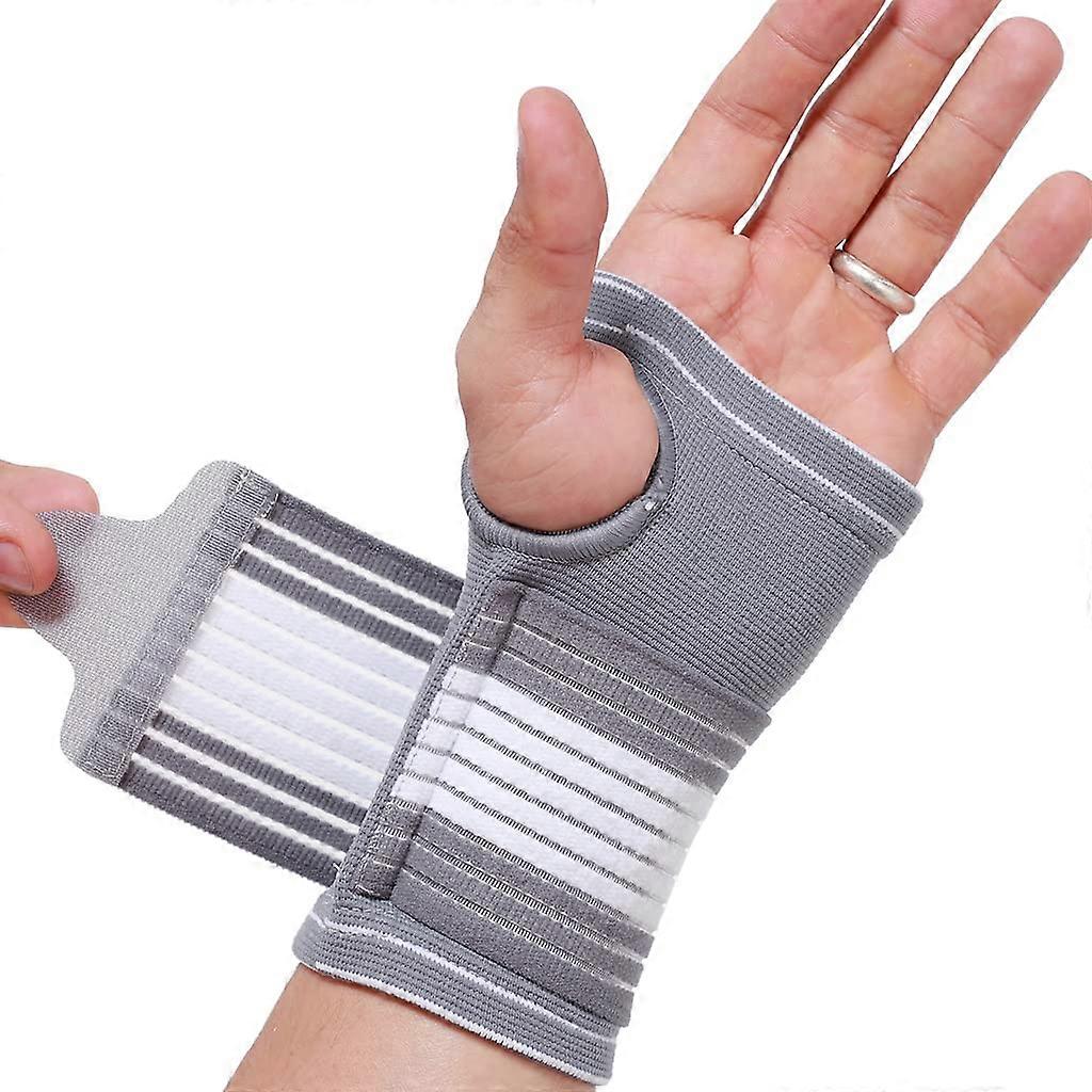 Hand Palm Wrist Support Gray Size S for Left or Right Hand Adjustable Compression Sleeve