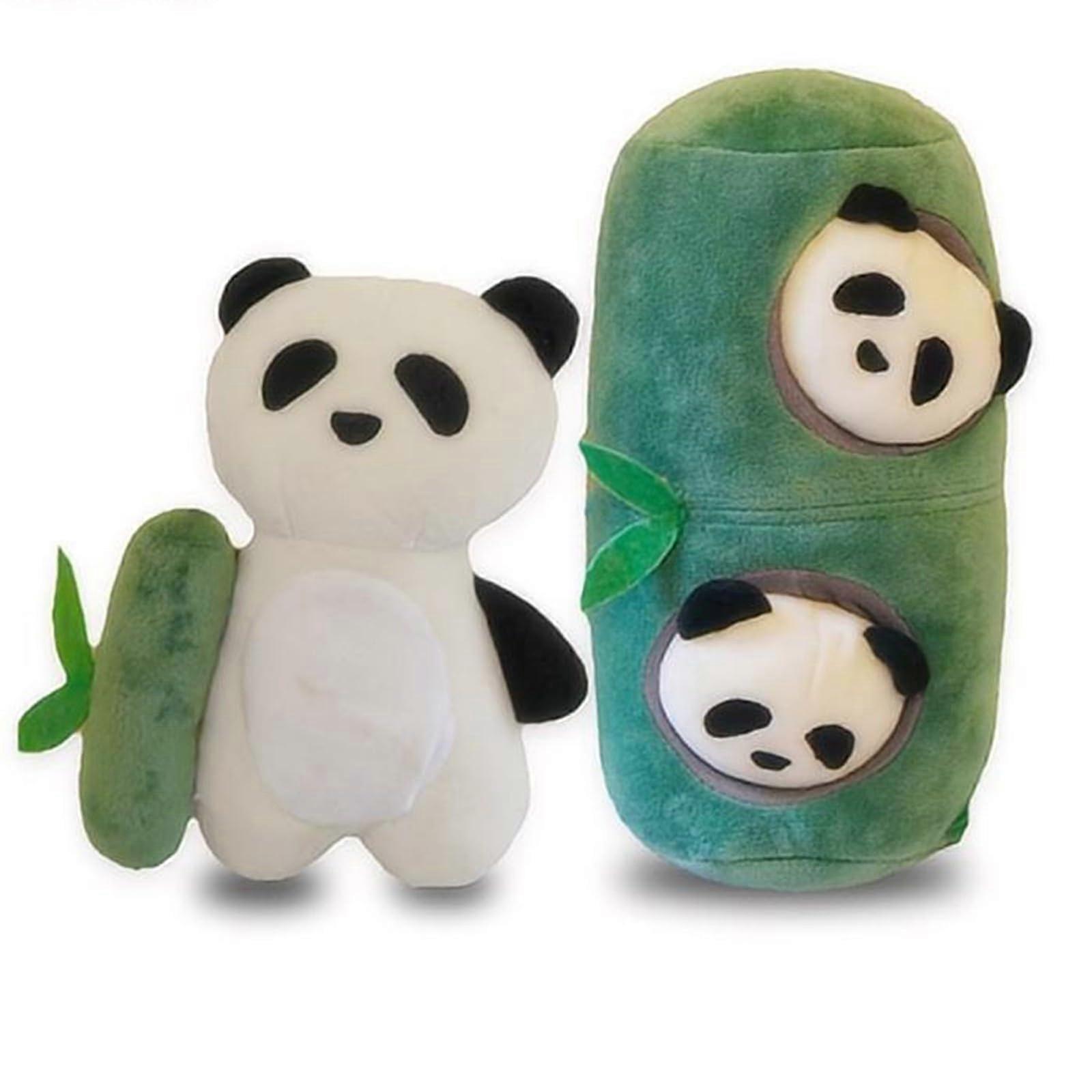 Panda Dog Toy Snuffle Plush Toy for Dogs and Cats, Interactive Squeaky Hiding Enrichment Toy, Soft Fabric, Large Size