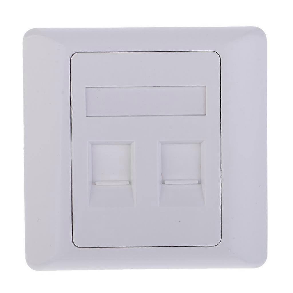 Universal CAT6 Wall Flat Face Plate Ethernet Network Socket Panel With 2 Ports