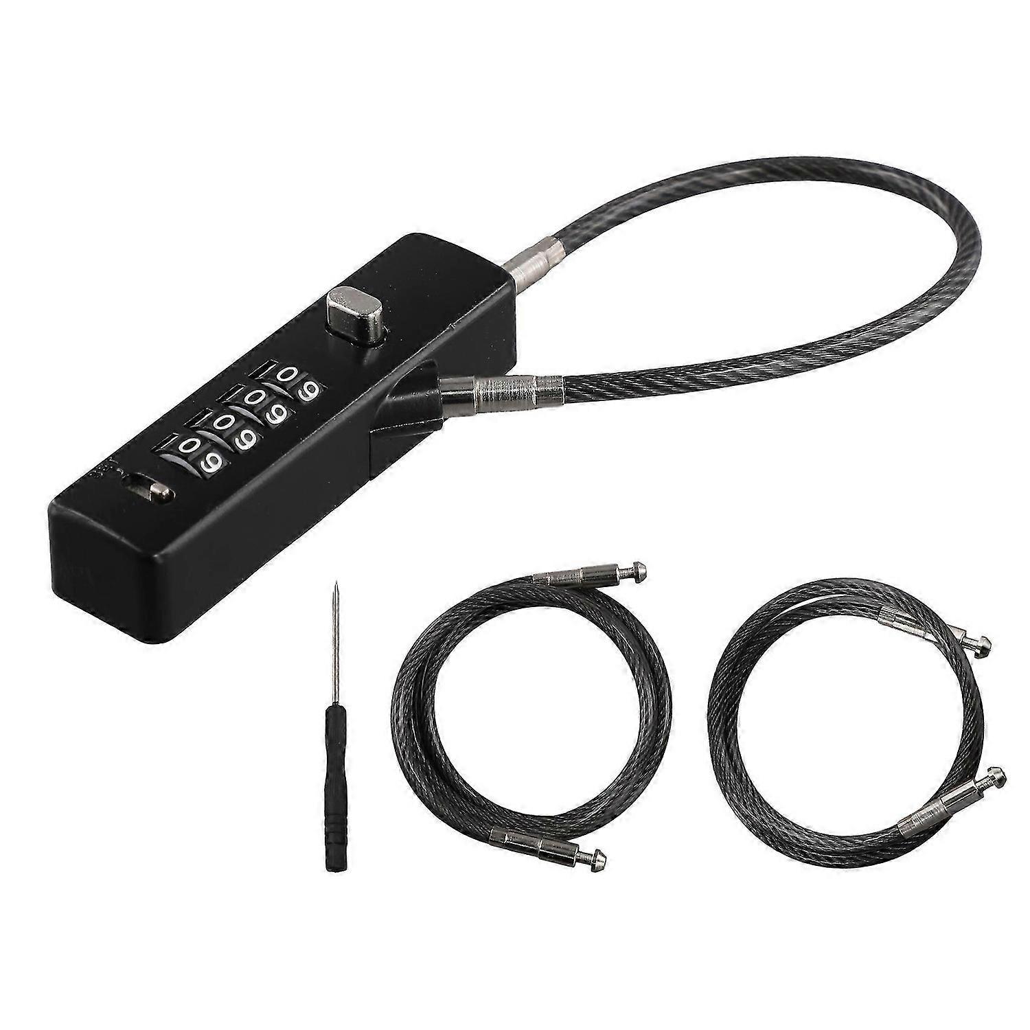 Cable Locks with Combination, 4-Digit Combination Lock with 3 Replaceable Different Lengths Steel R