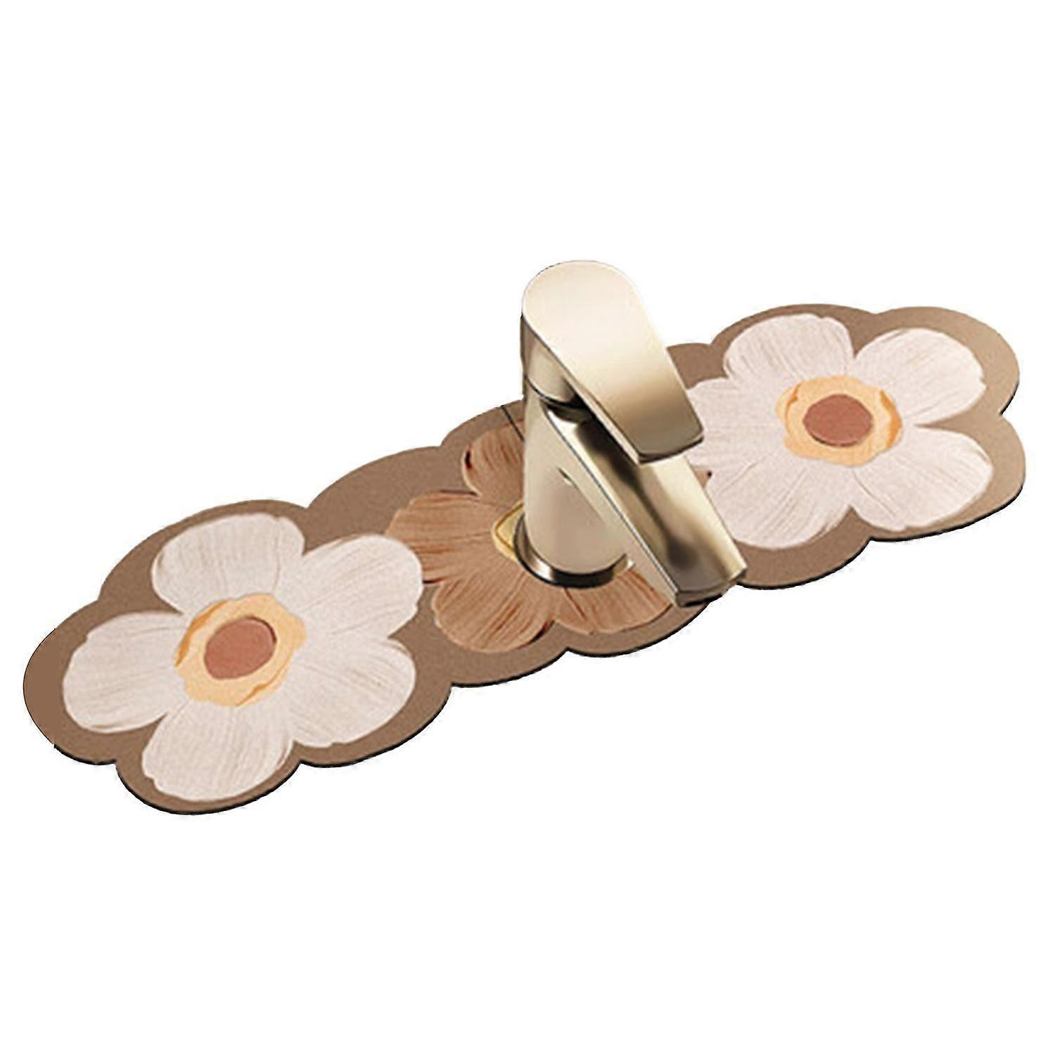 BoSaiD Faucet Pad Water Absorption Quick Drying Damp-proof Non-slip Flower Pattern Sink Draining Mat