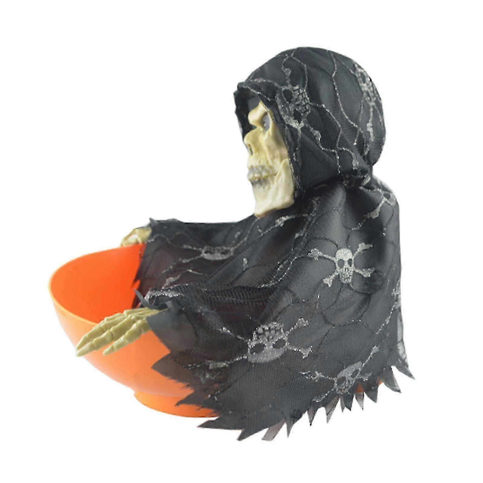 Halloween Eyes Glowing Skeleton Candy Bowl With Motion Sensor And Led