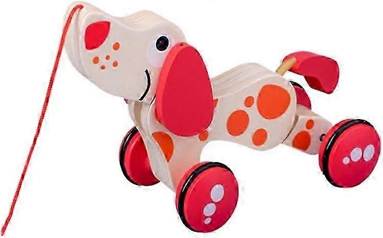 Wooden Pull Toy Puppy Push Pull Toy Walking Toy Easy Push and Pull Action for Toddler Baby
