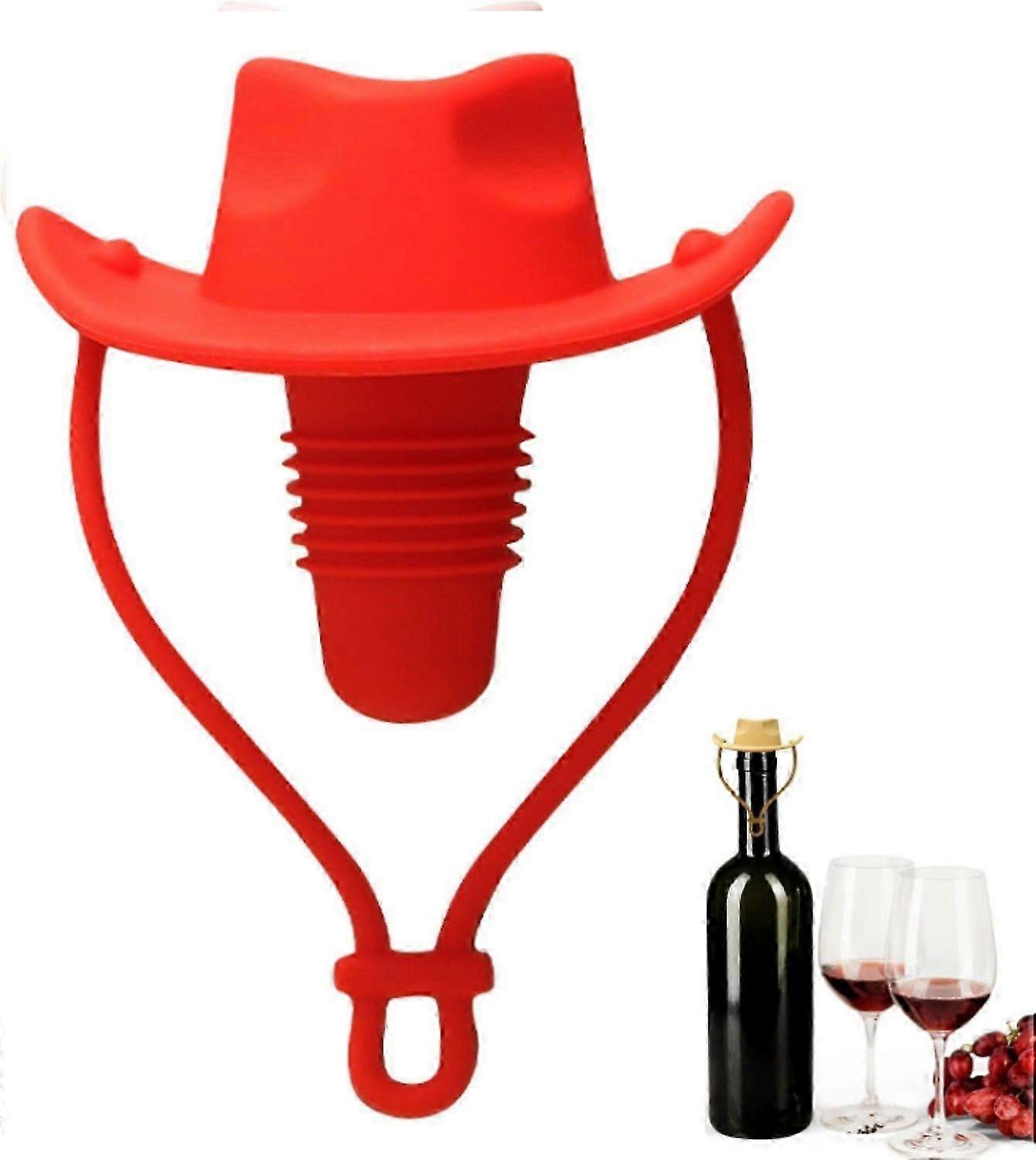 카우보이 모자 와인 스토퍼, 와인 병용 실리콘 와인 스토퍼, 누출 방지 카우보이 모자 와인 병 스토퍼 재미있는, 2025 참신한 샴페인 와인 병