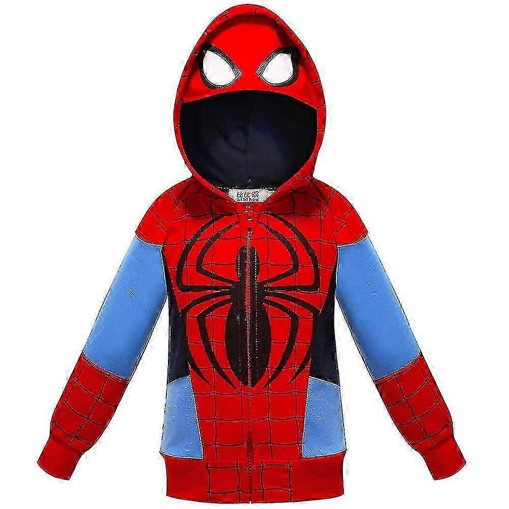 Boys' Spider-man Hooded Jacket 3~8 Years Old Children's Zip-up Hoodie