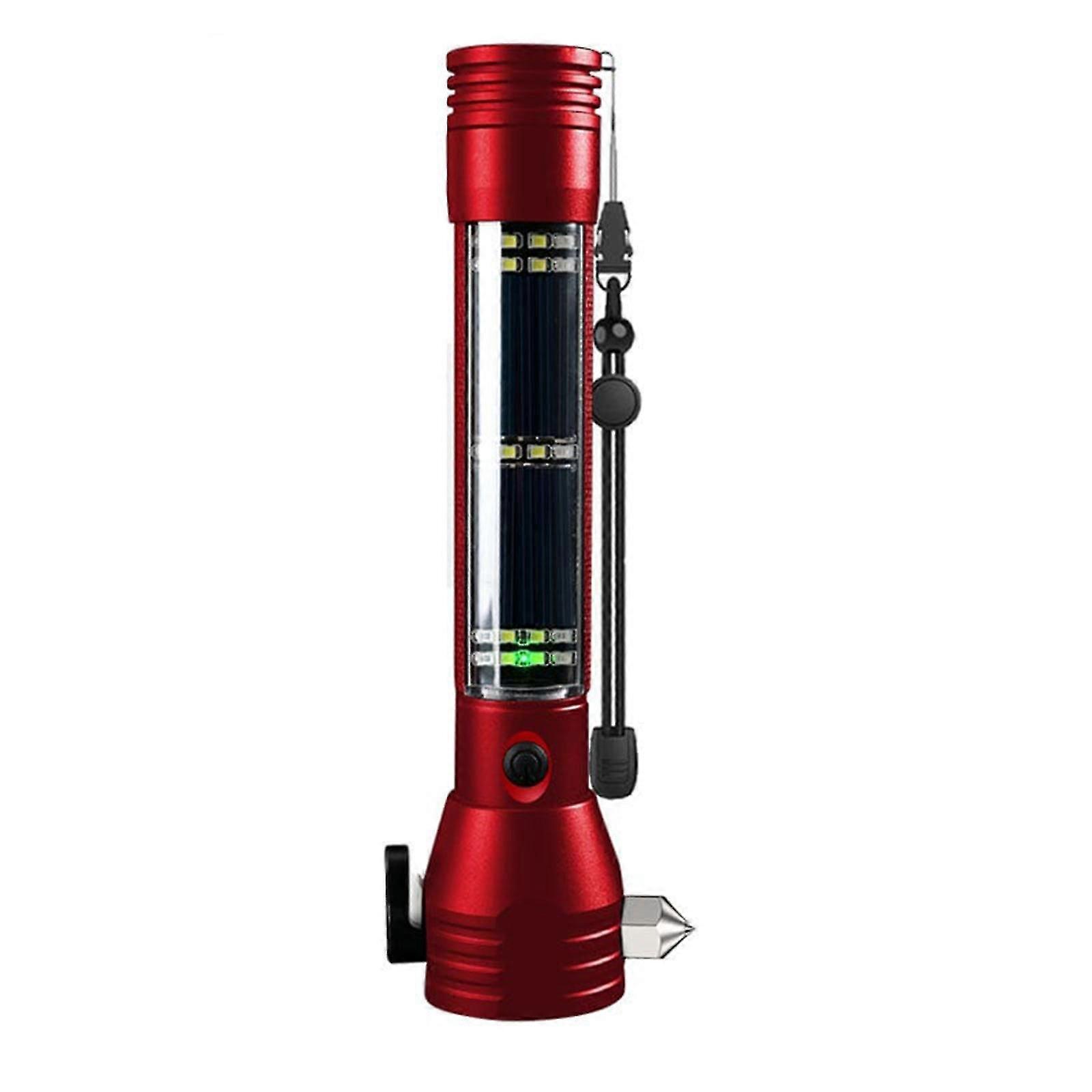 10in1 Multi-functional Safety Hammer Torch Light Tool Solar Power LED Flashlight