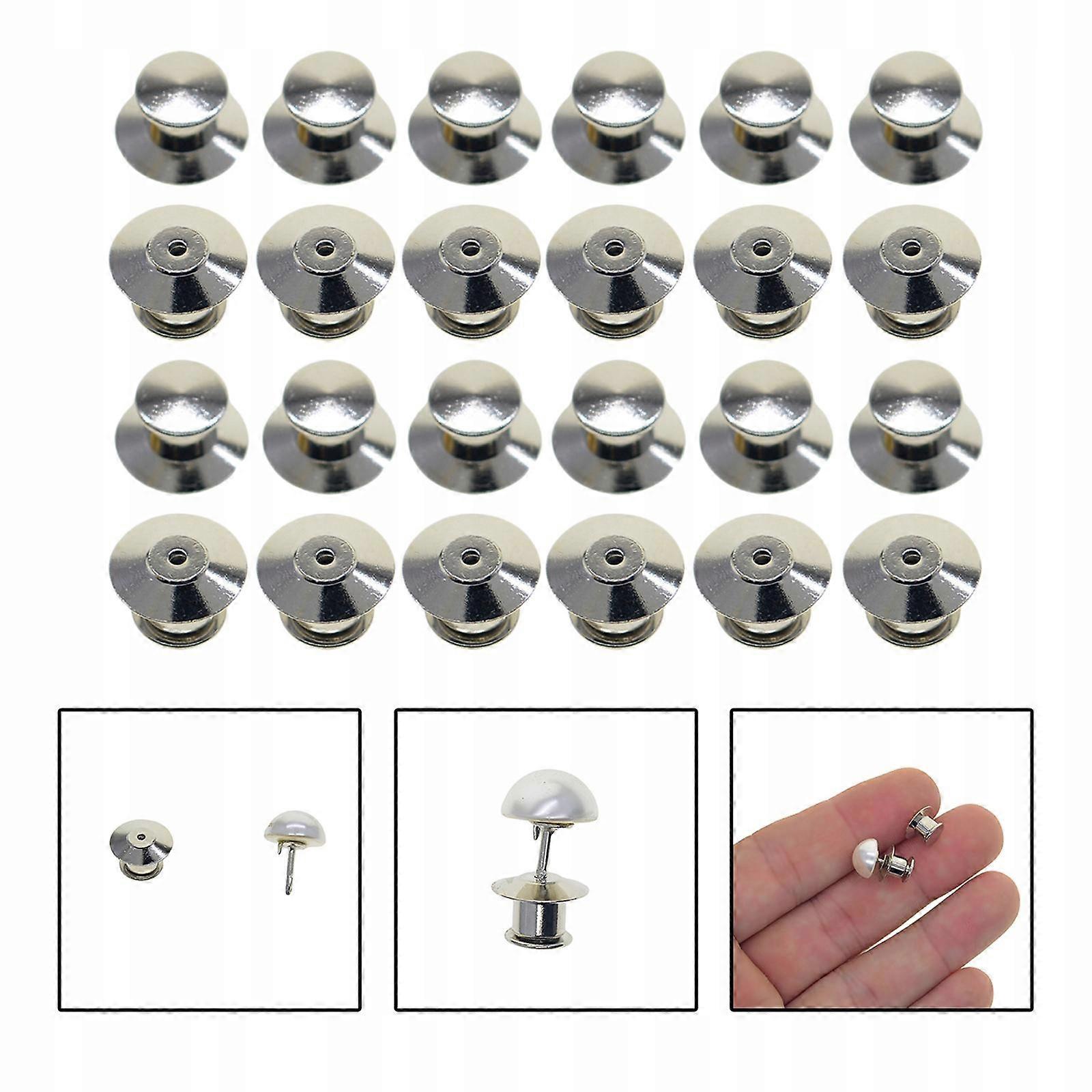 24pcs Durable Metal Snaps Locking Snaps Replacement Clasp Silver Color