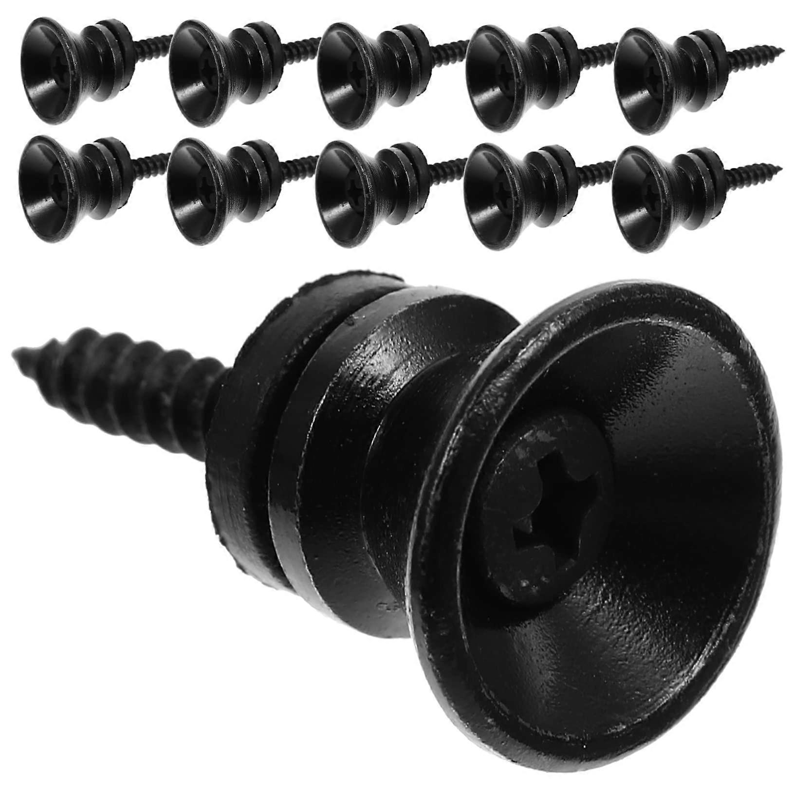 Guitar Bass Strap Lock End Pins Set of 20 Metal Buttons with Mounting Screws for Electric Acoustic
