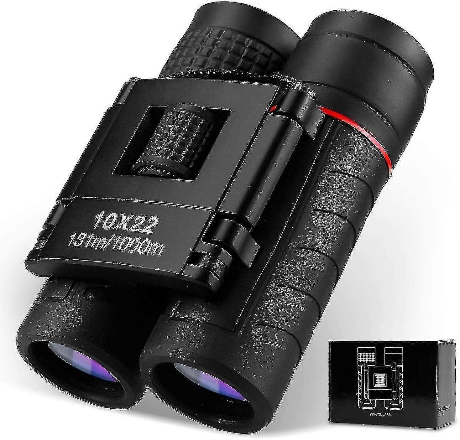 Mini Binoculars, 10x22 Compact Foldable Binoculars With Carrying Bag, Small Binoculars, Waterproof Binoculars, Telescopes For Bird Watching, Hiking, H