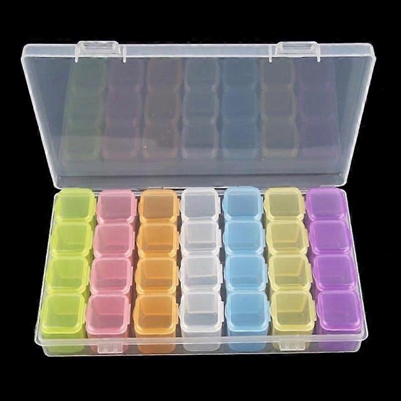 Storage box - LHWY - 28 grids - plastic - transparent