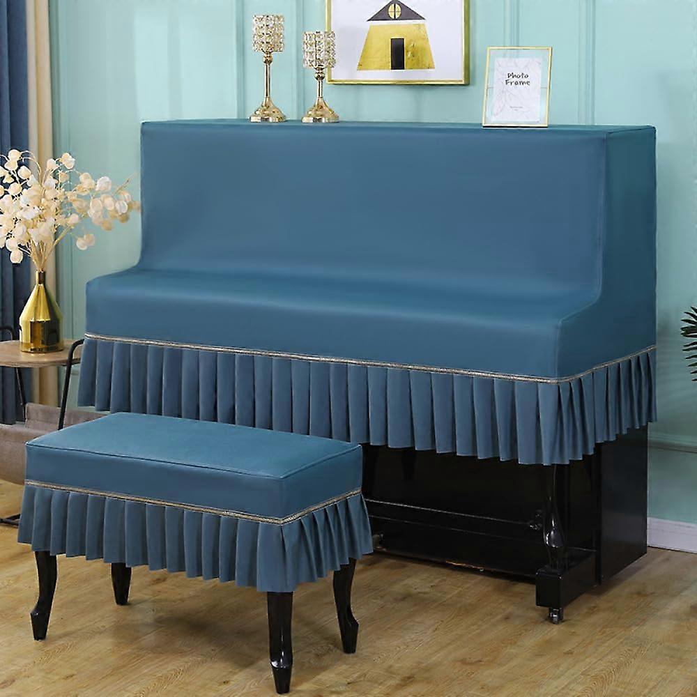 Piano Cover Set For Piano And Double Stool Covers Keeps Pianos Protected Blue
