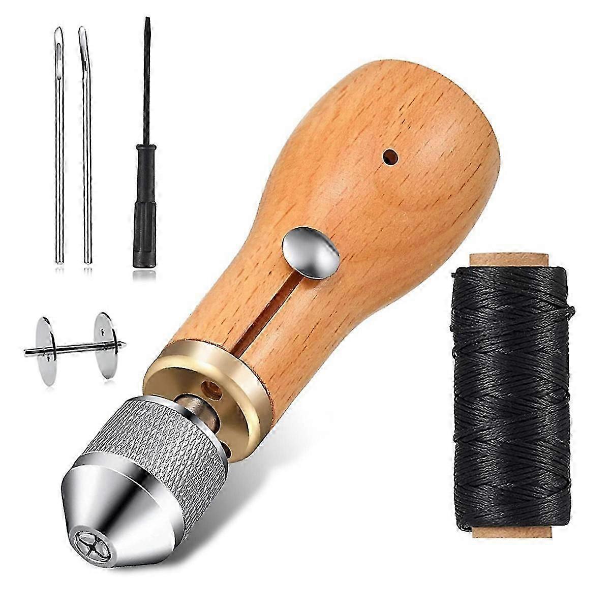 Leather Sewing Awl Kit Craft Tools Hand Sewing Machine Lock Stitcher Thread Needles Set DIY Shoemake