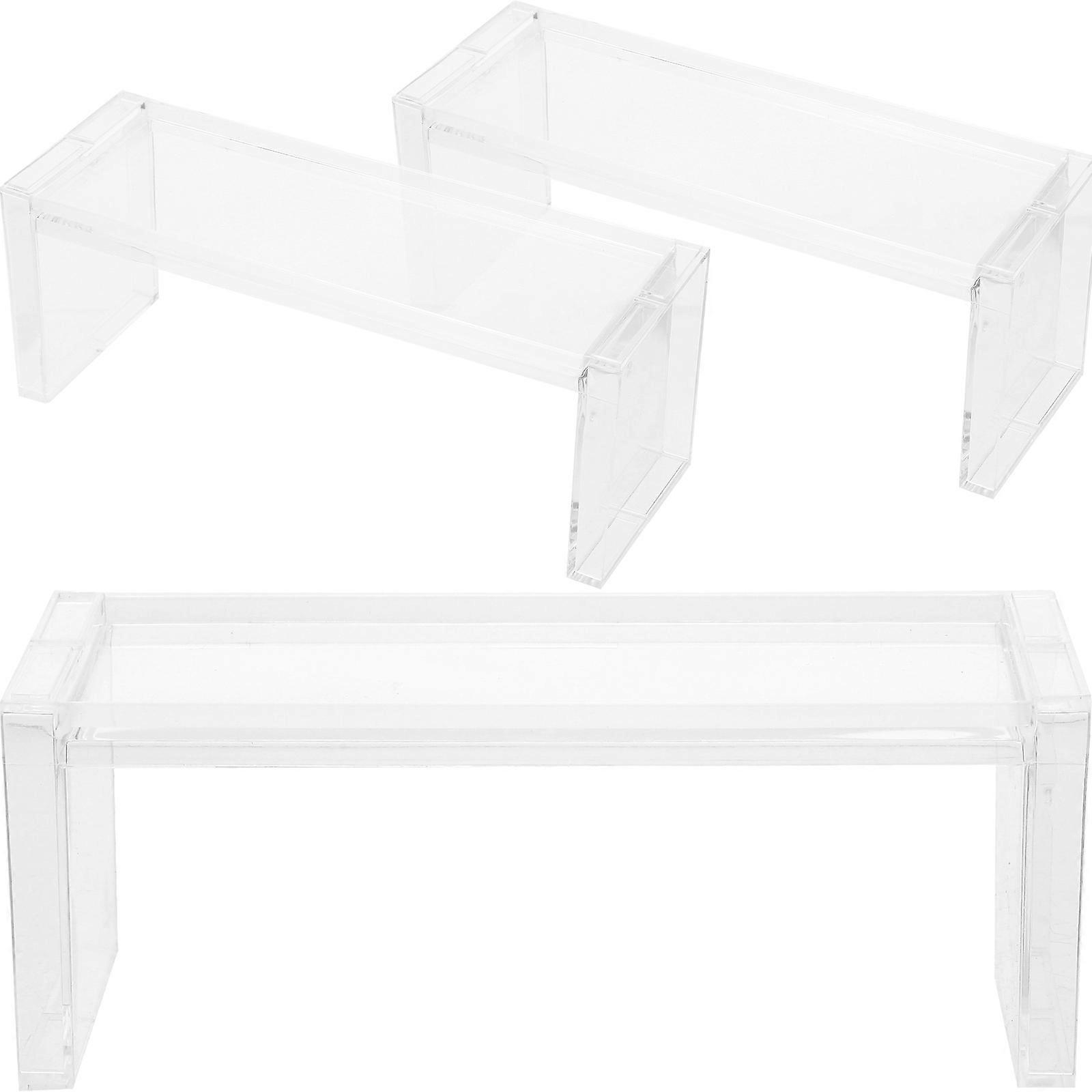 Clear Rectangular Display Stand for Storage 3Pcs Collectibles Rack