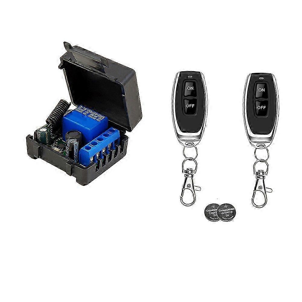 433 Mhz RF Wireless Switch Receiver DC 12V Single Relay Receiver Module with 2Pcs ON/OFF Remote on Off  mitter