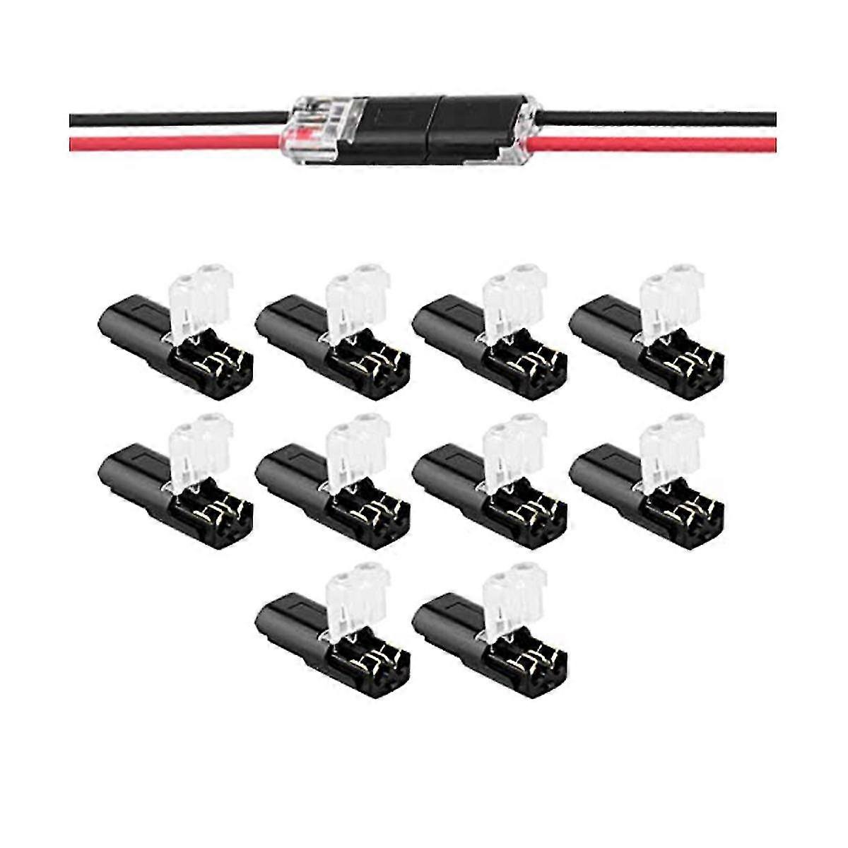 Double-wire plug-in connector+locking buckle, no wire stripping cutting 2 way 2 pin led connector f p