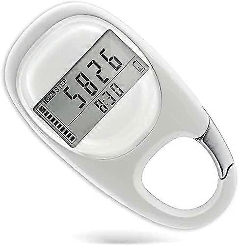 3D Pedometer with Clip, Simple Walking Pedometer, Tracks Steps and Kilometers Calories Burned and Active Time 7 Day Memory