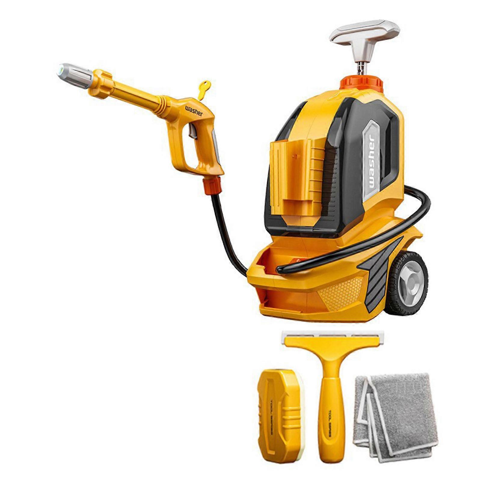 Kids Car Cleaning Toy Set Educational Role Playing Toy Develops Motor Skill with Adjustable Nozzle Outdoor Activity Toy Multicolor