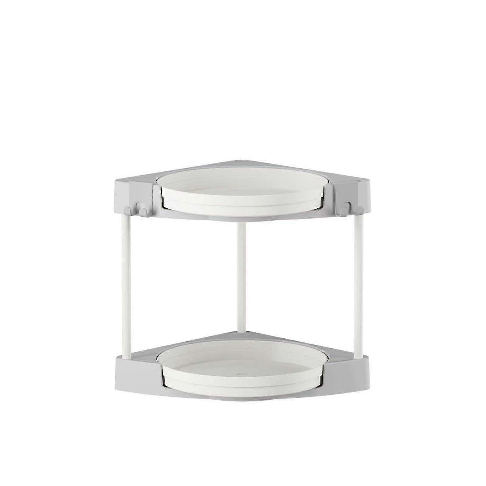 2025 Rotating Corner Storage Shelf for Bathroom and Kitchen Two Tier