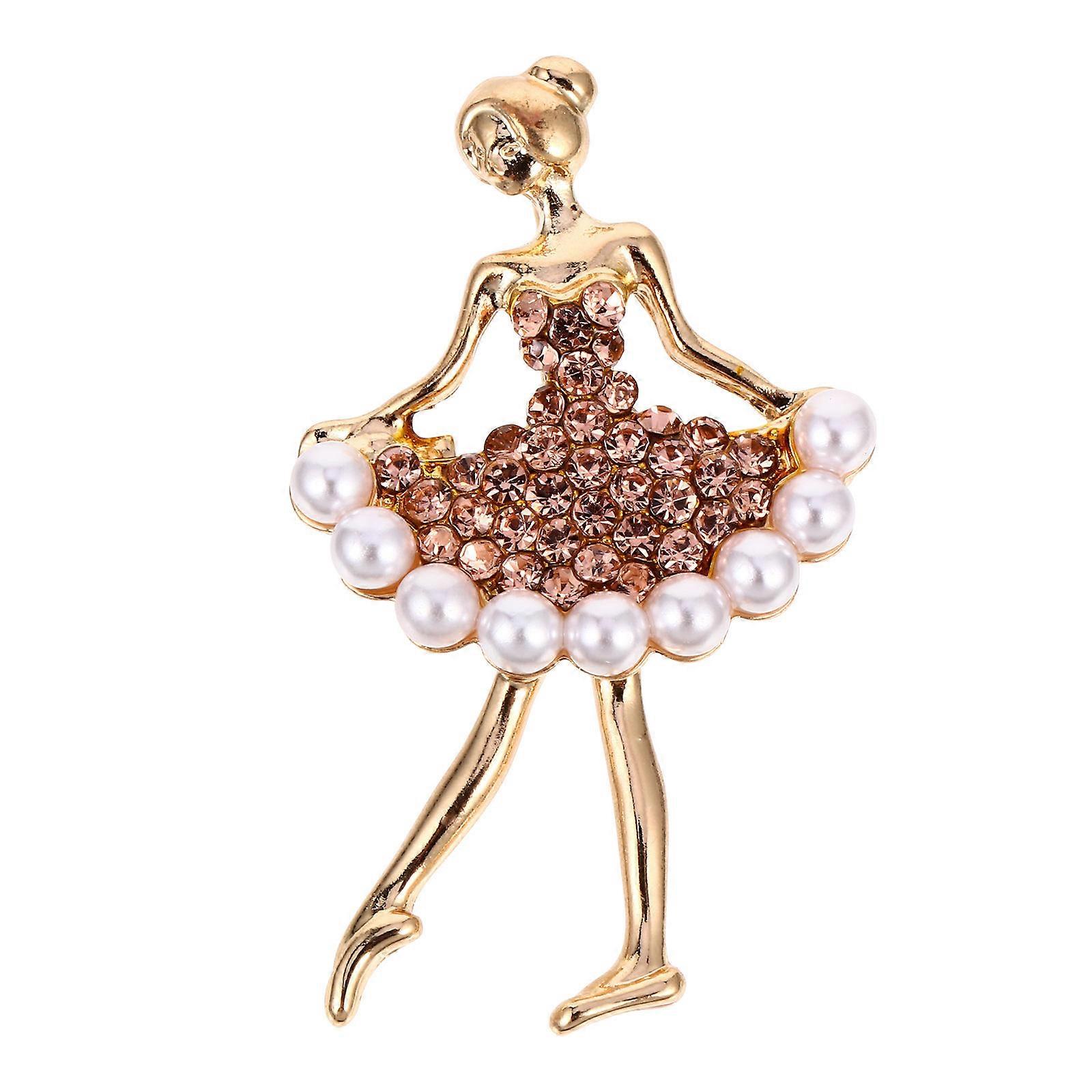 Alloy Rhinestone Decorative Pin Showcasing an Elegant Dancer