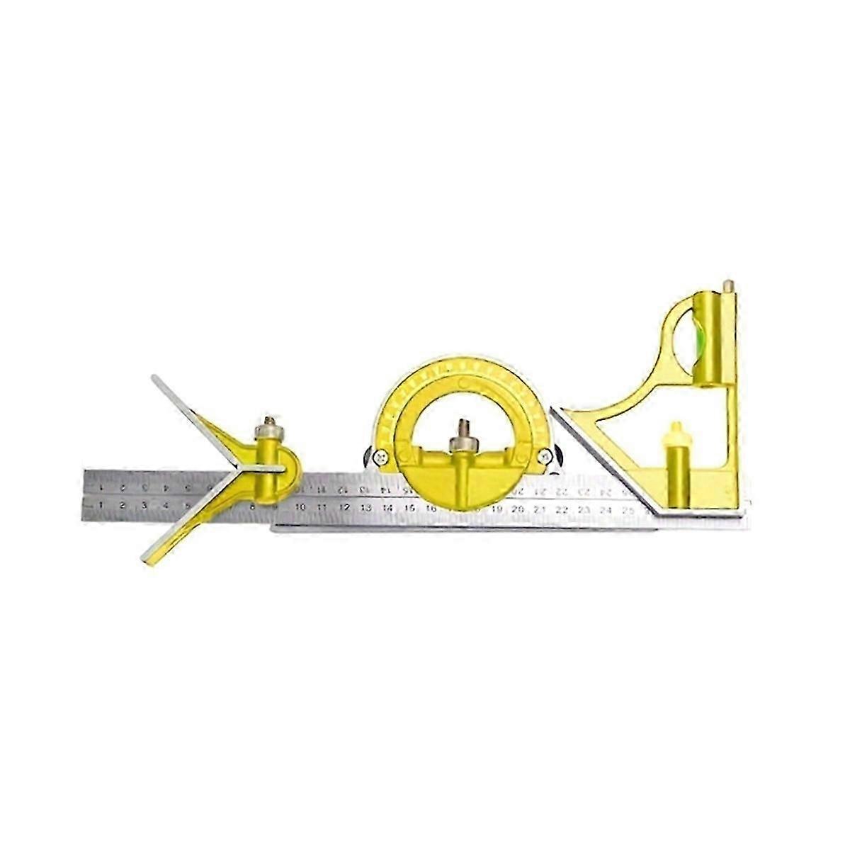 3 in 1 300mm Square Right Angle Ruler Measuring Ruler Multi Combination Protractor Tools Woodworking Tools Yellow