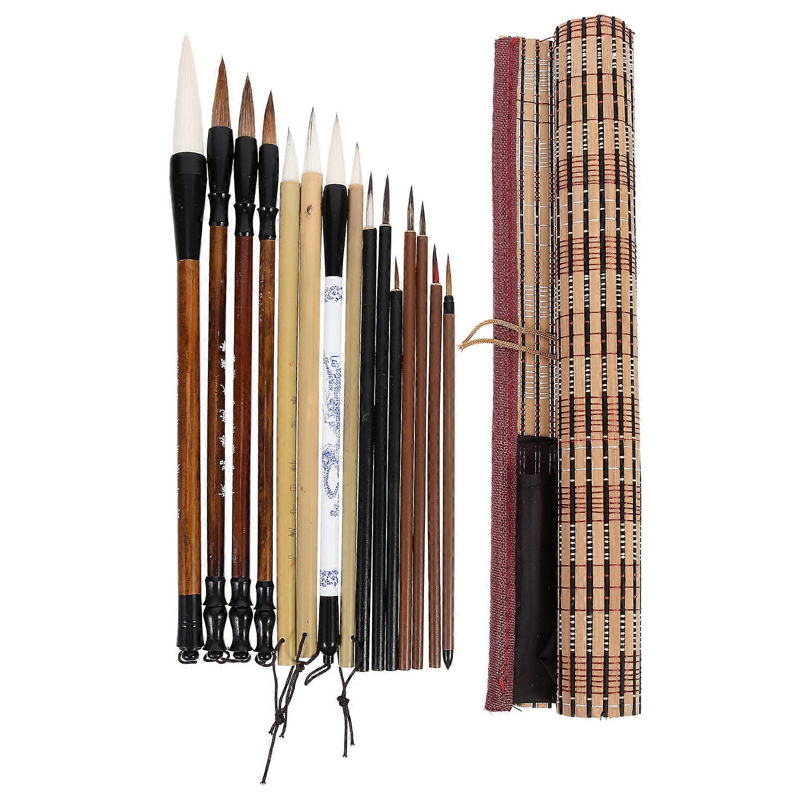 Chinese Calligraphy Brush Painting Brush for Drawing 15Pcs Wooden Handle Set