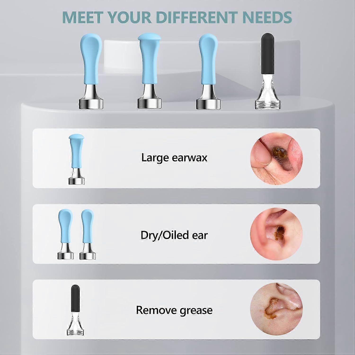 Bebird Earwax Replacement Tips 8-Pack - Compatible with Earsight Plus/30S/R1/M9 & More, 3.