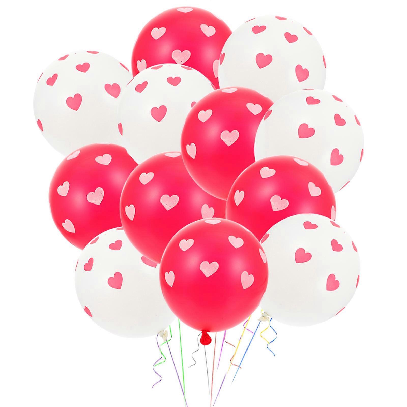 Valentine's Day Latex Balloons Heart Shape Assorted Color 12.5X5.3CM Inflatable 20Pcs