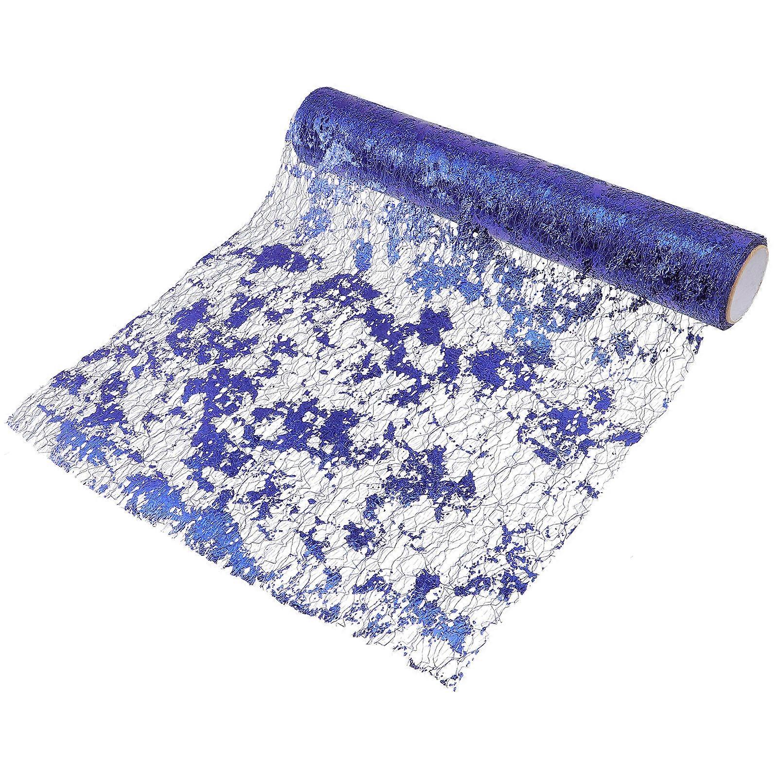 Center Table Runner Decorative Centerpiece Rectangular Blue 500.00X29.00X0.10CM Polyester Metal Foil For Daily Use 1Set